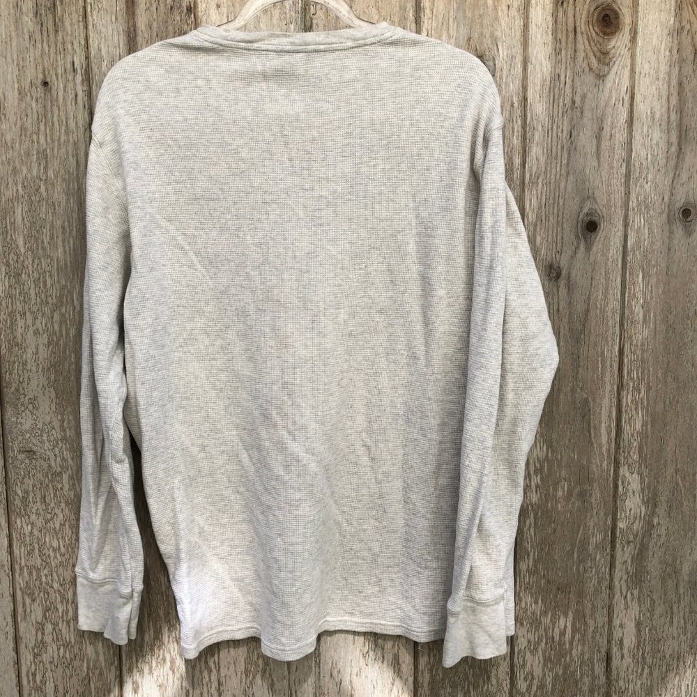 Polo Ralph Lauren Waffle Knit Light Gray Long Sleeve Crew Shirt Large - Picture 3 of 3